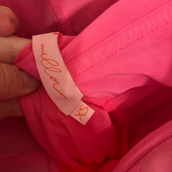 Milla Striking pink off-the-shoulder maxi dress XS, with detachable sleeves NWT - Picture 6 of 8